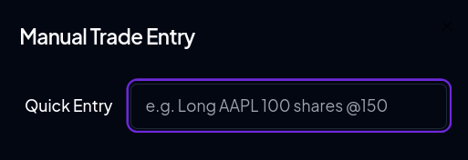 TraderSage Quick Trade Entry